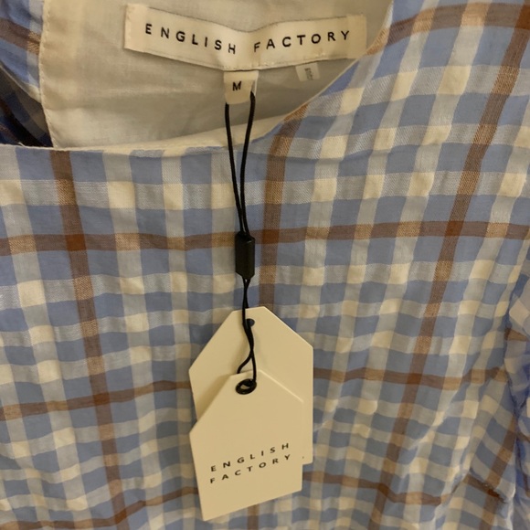 NWT English Factory Plaid Check Tent Tiered Dress - Picture 7 of 9